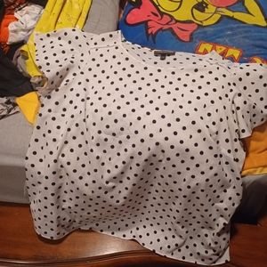 Flutter sleeve polka dot blouse